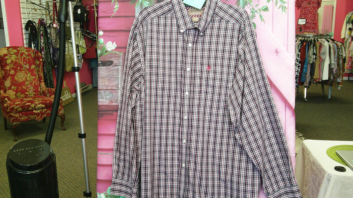 (D)ARIAT Plaid Mens Shirt XL 10/14/26