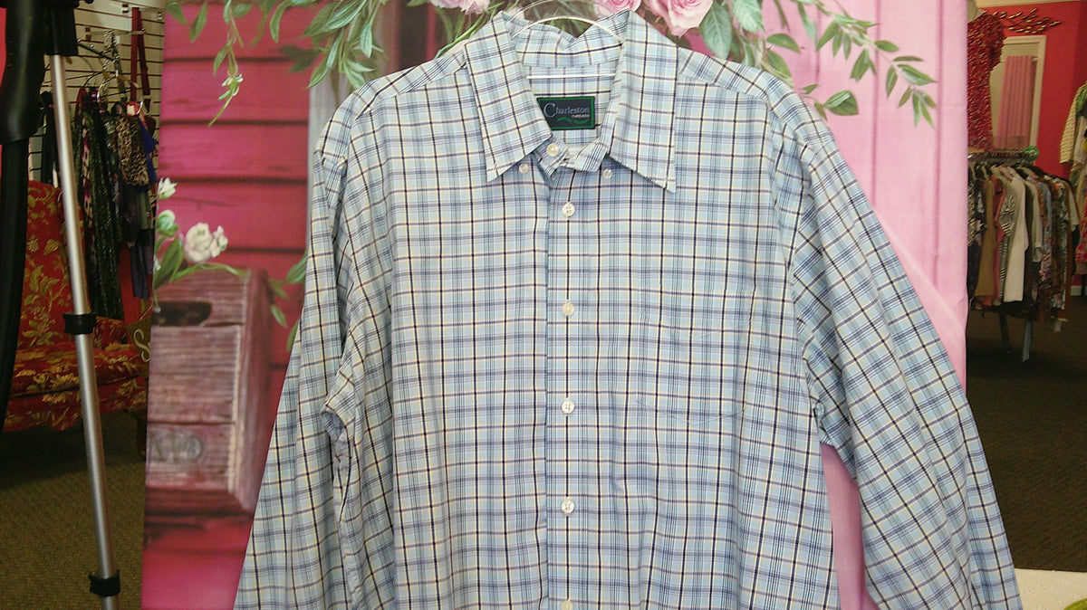 (D) Charleston Threads Blue Plaid Shirt XL 10/14/26