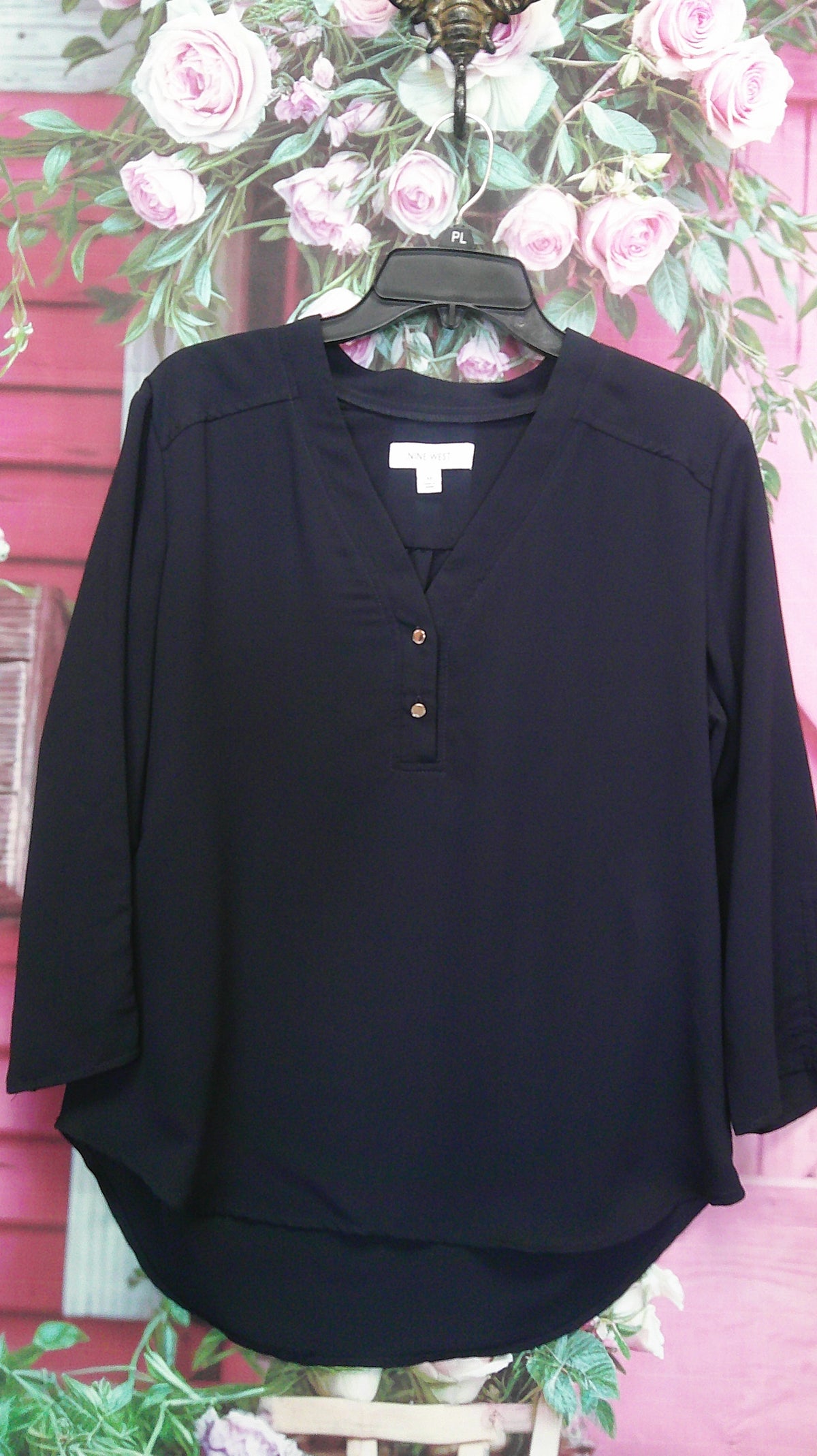 (D) Nine West Dark Blue M shirt 10/08/26