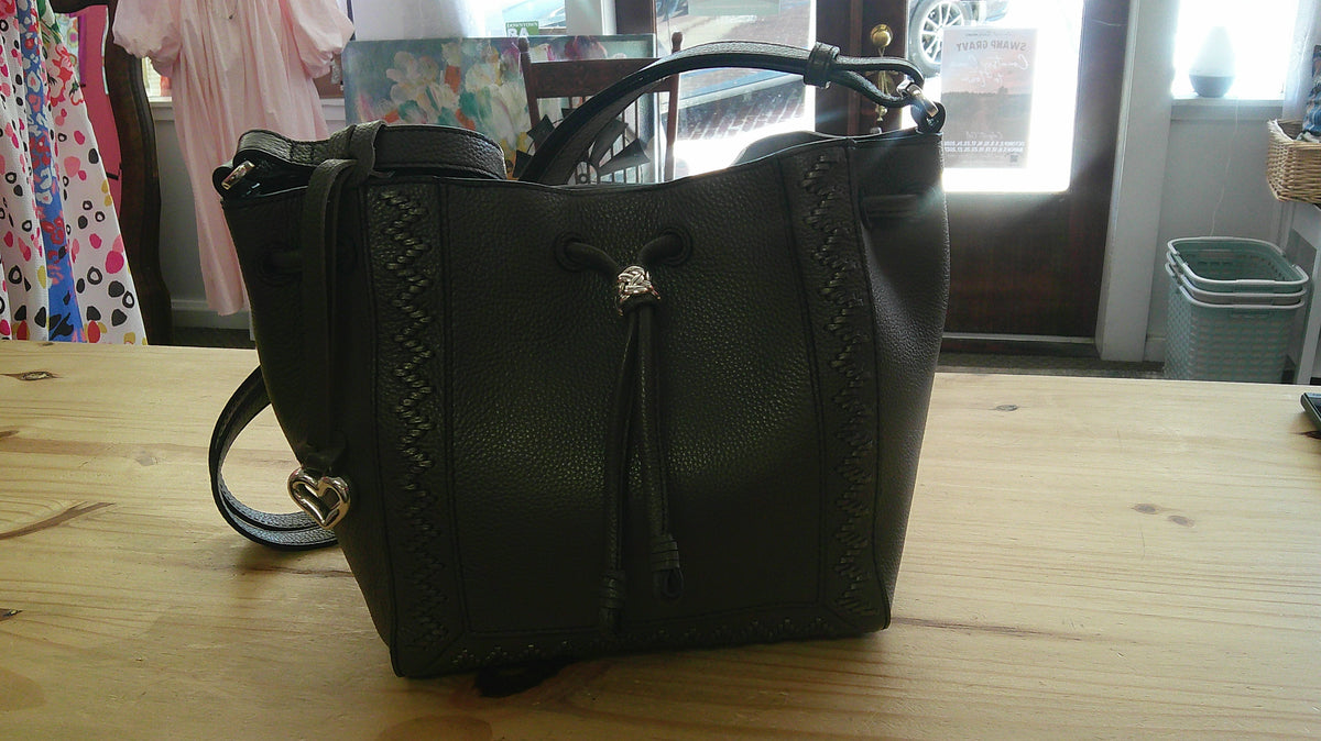 (D) Brighton Gray Leather Bag 9/18/26