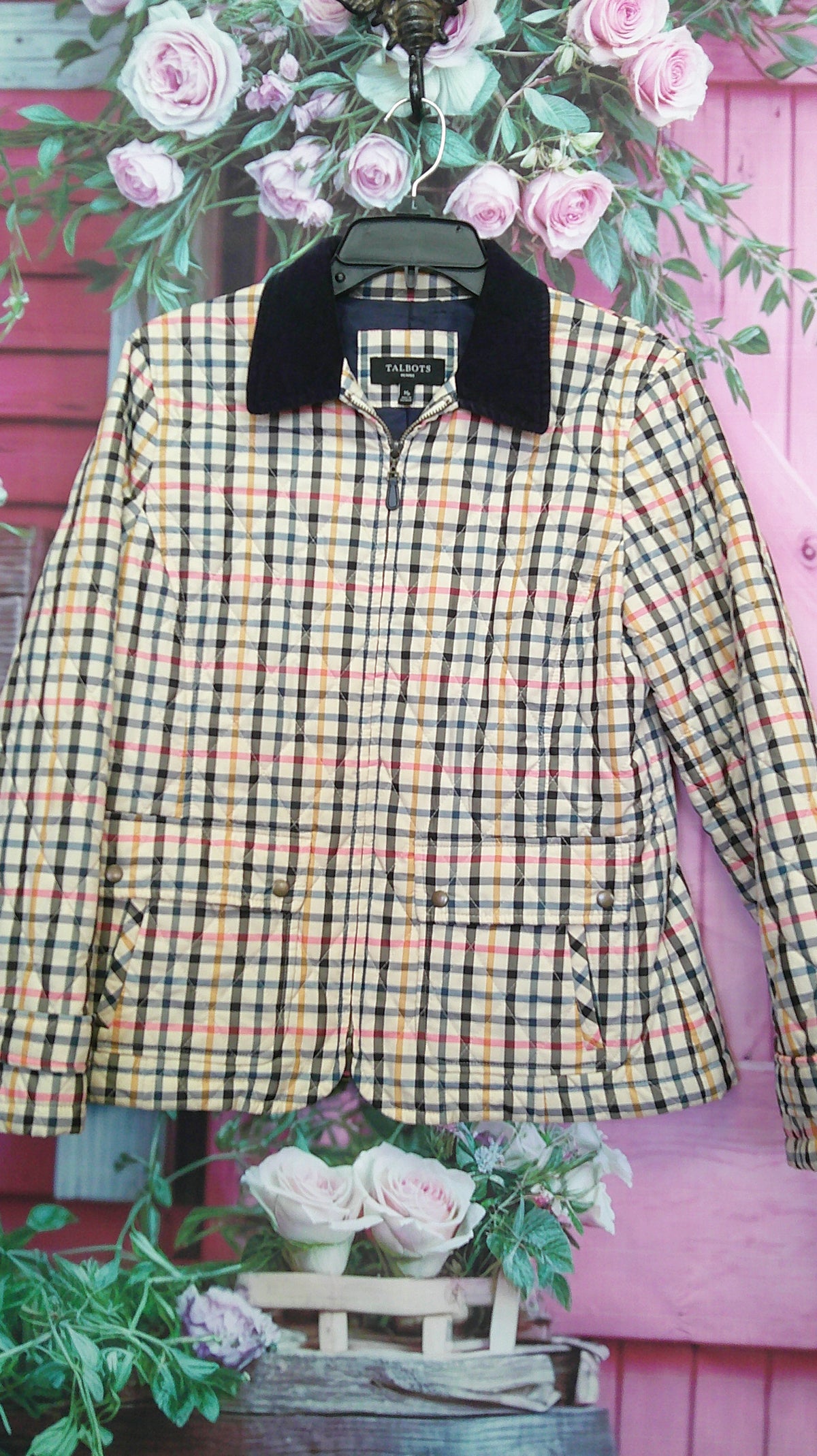 (D) Talbots multi plaid PM barn jacket 10/15/26