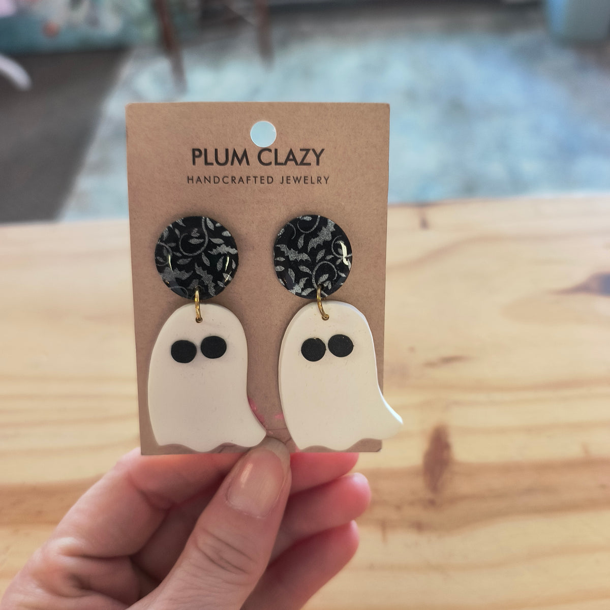 P) ghost earrings 10/1/26
