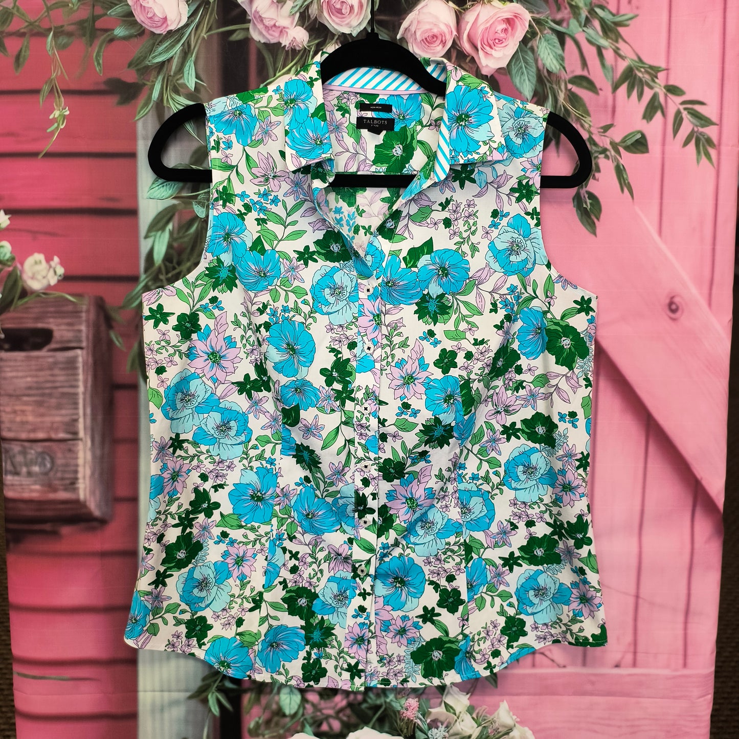 Talbots floral sleeveless top 8P 7/30/26