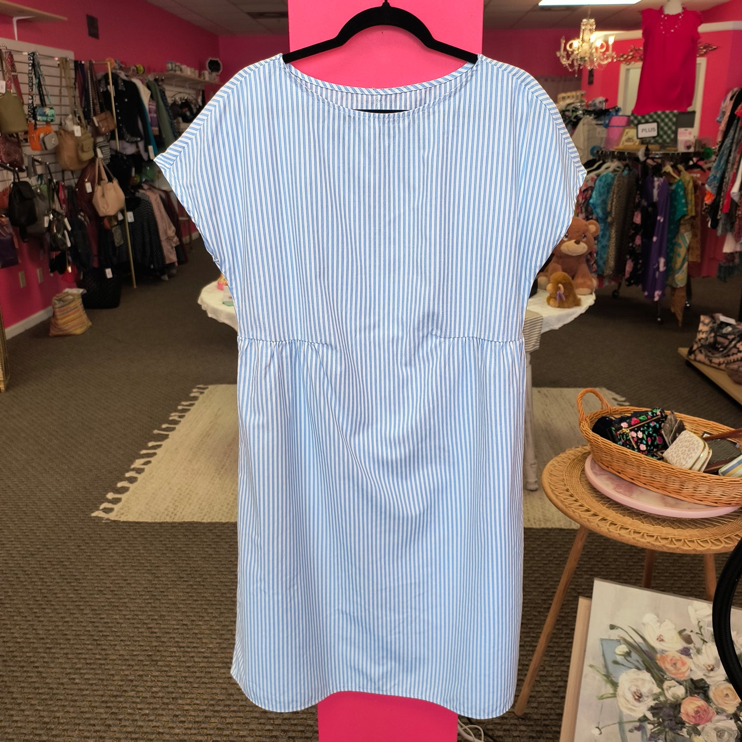 Blue striped dress L 6/10/26