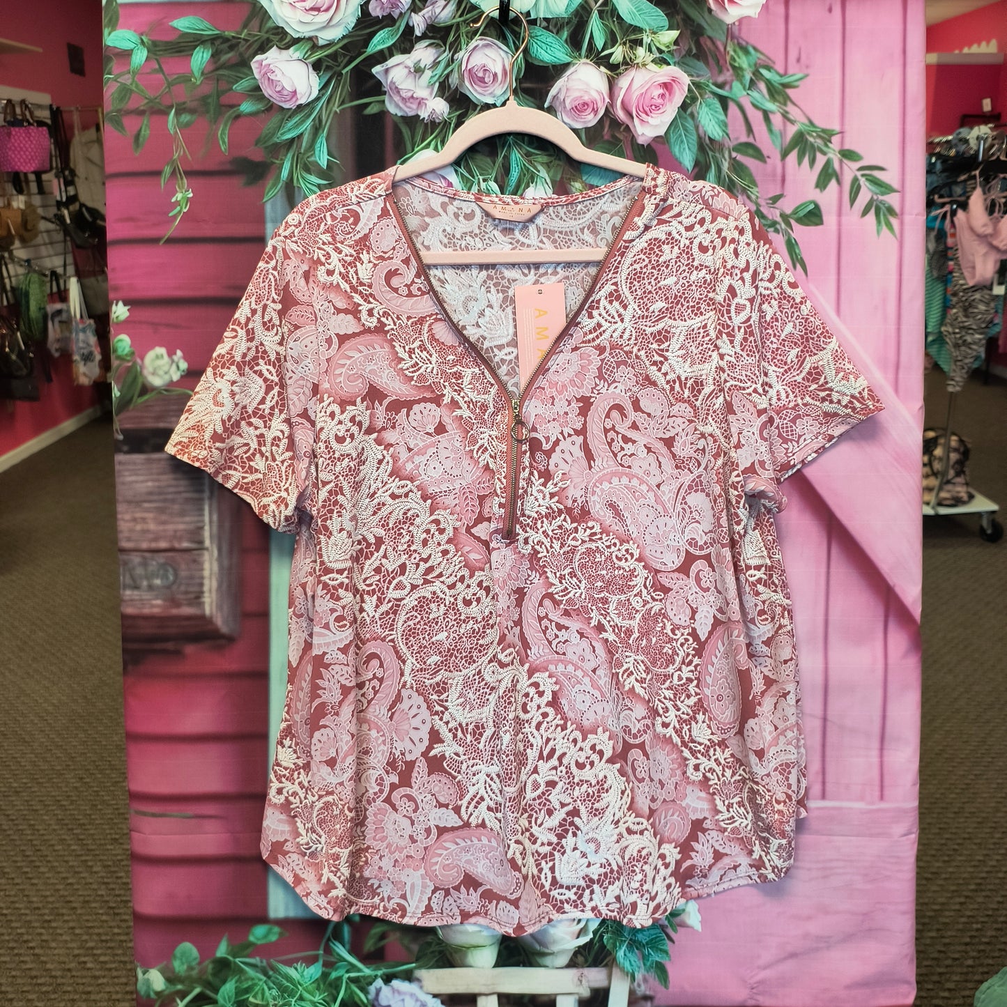 Amana paisley print top 2X 8/6/26