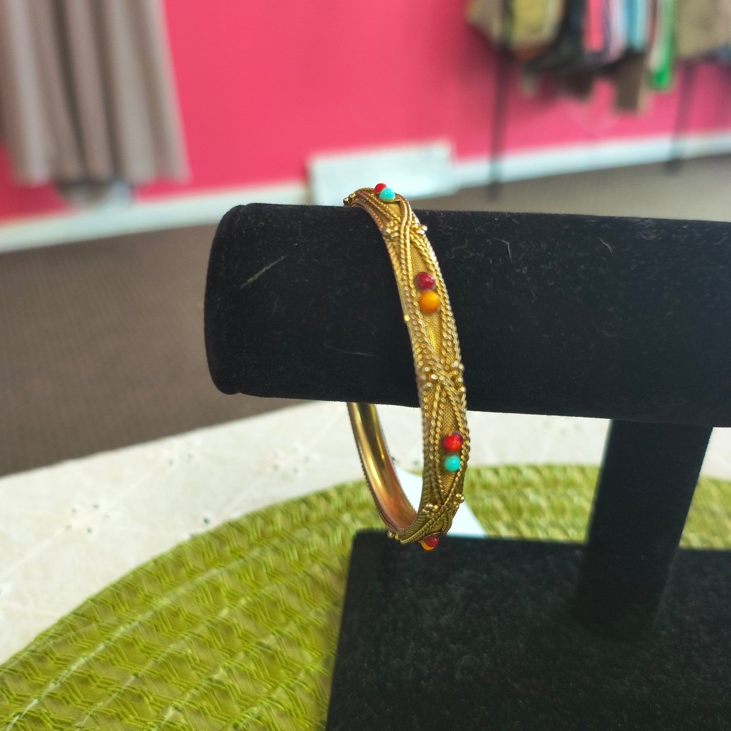 Vtg Beaded Bangle Bracelet 7/30/26