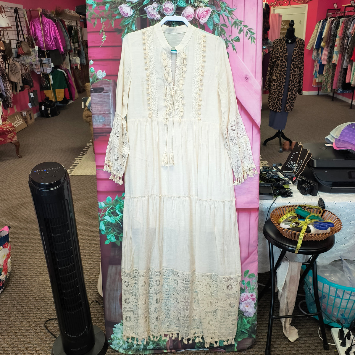 (P)Boho Lace Maxi Dress S 9/16/26