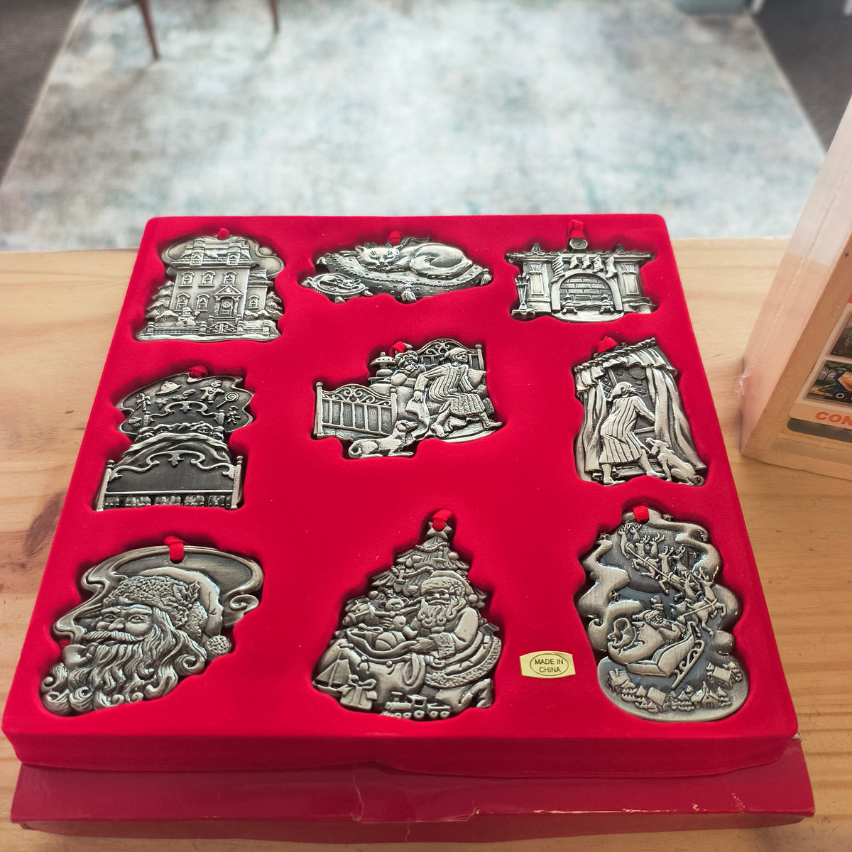 D) Madison Ave Twas the Night Before Christmas Pewter Ornament set of 9 ebay