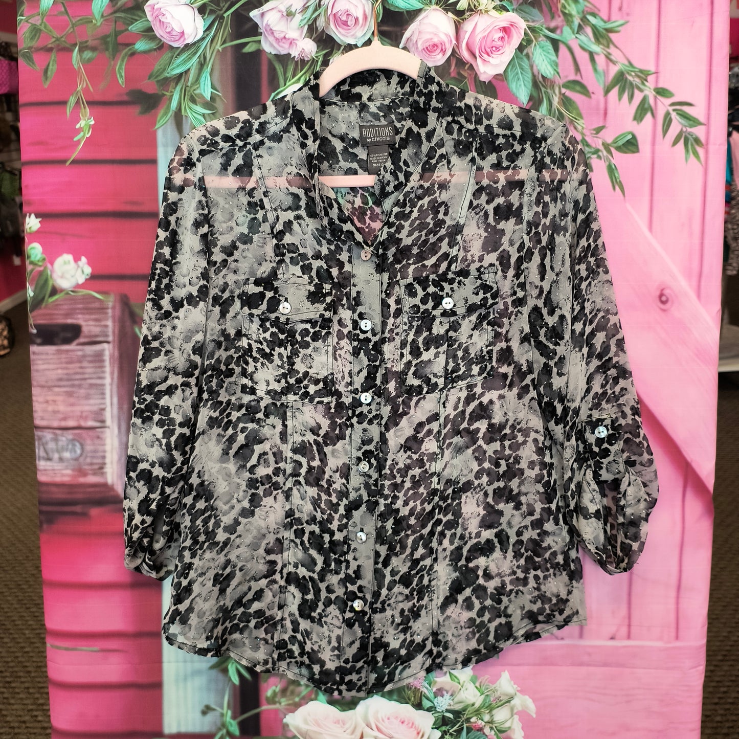 Chico's animal print top S 7/24/26