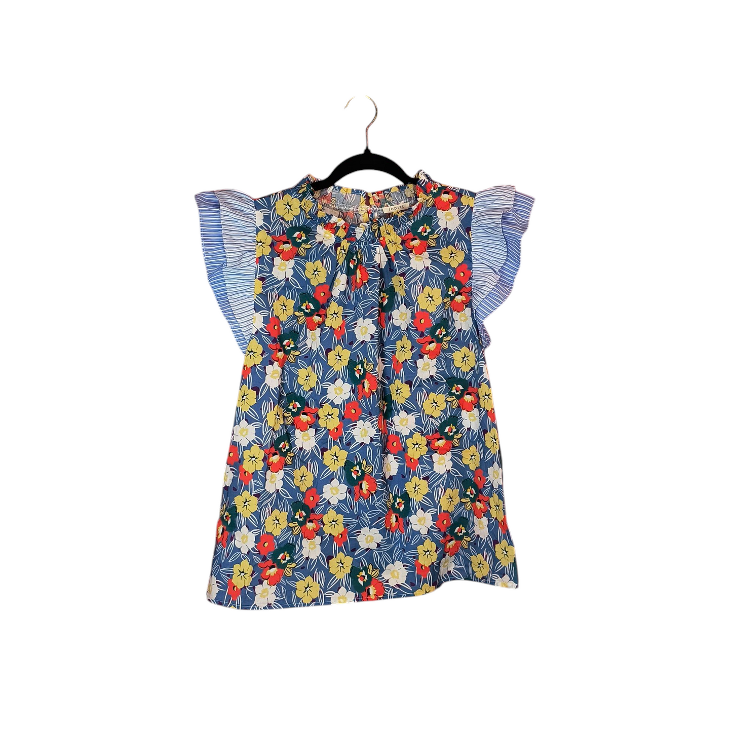 Jodifl floral ruffle sleeve top large
