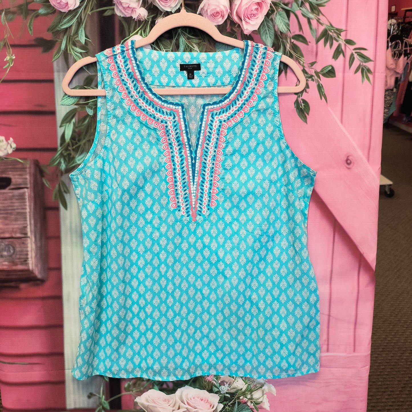 Talbots blue sleeveless top MP 7/30/26