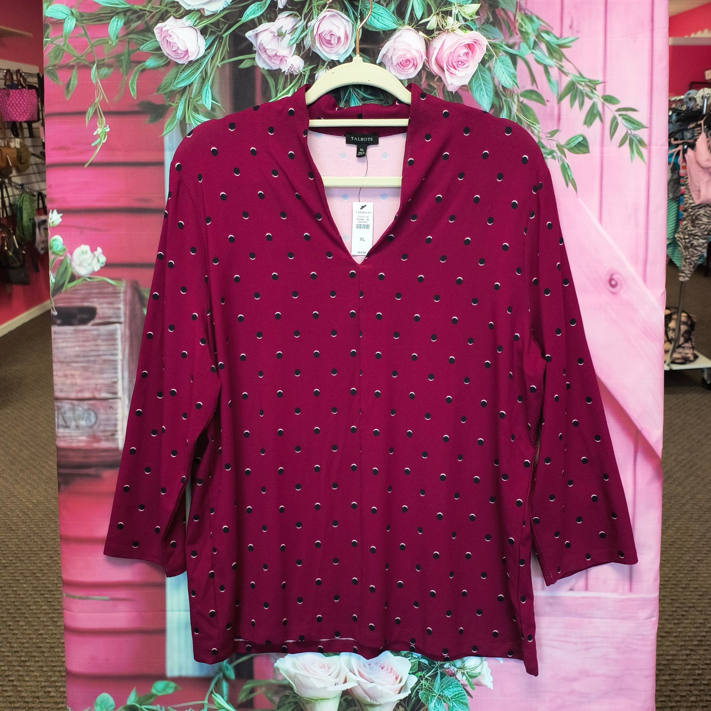 Talbots polka dot top XL 8/6/26