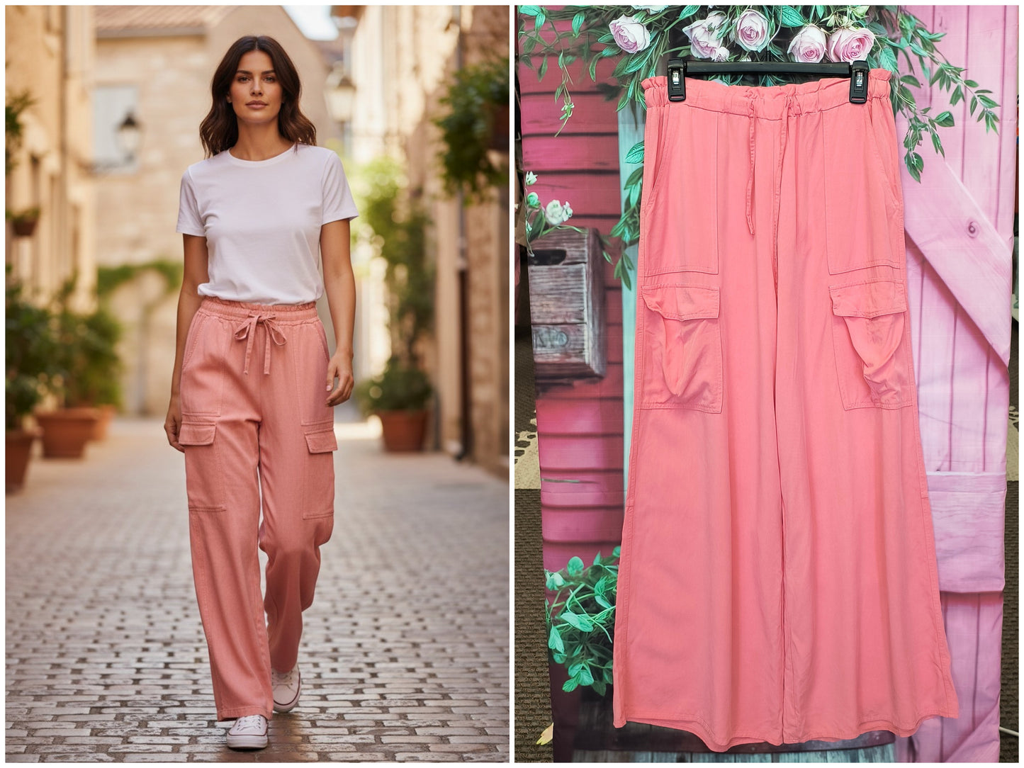 Easel coral cargo pants S 7/15/26
