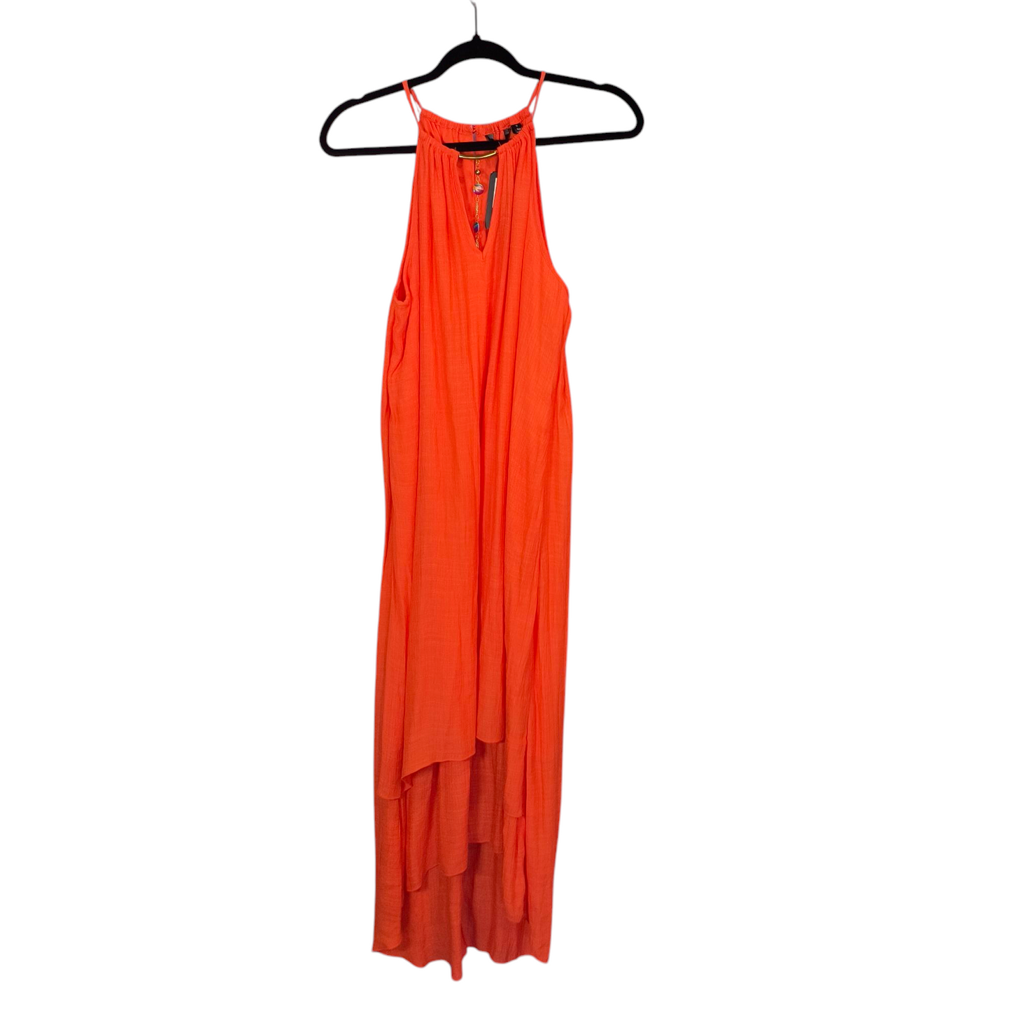 Mlle Gabrielle Coral Chain Neck Boho High Low dress Size medium