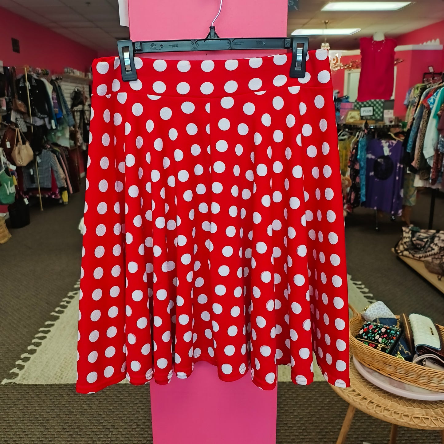 Red polka dot skirt XL 6/13/26