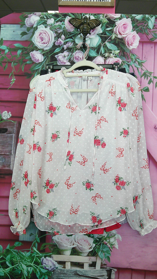 (D) Joie Heart & Bows Top M 9/10/26
