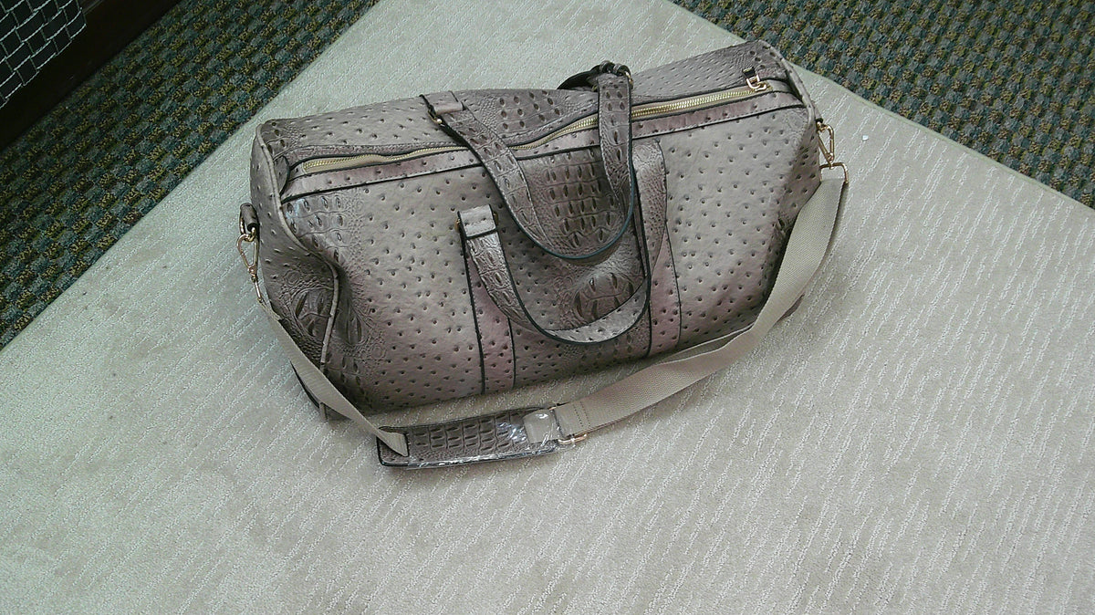 (P) Ostrich Croc Duffle Bag 10/23/26