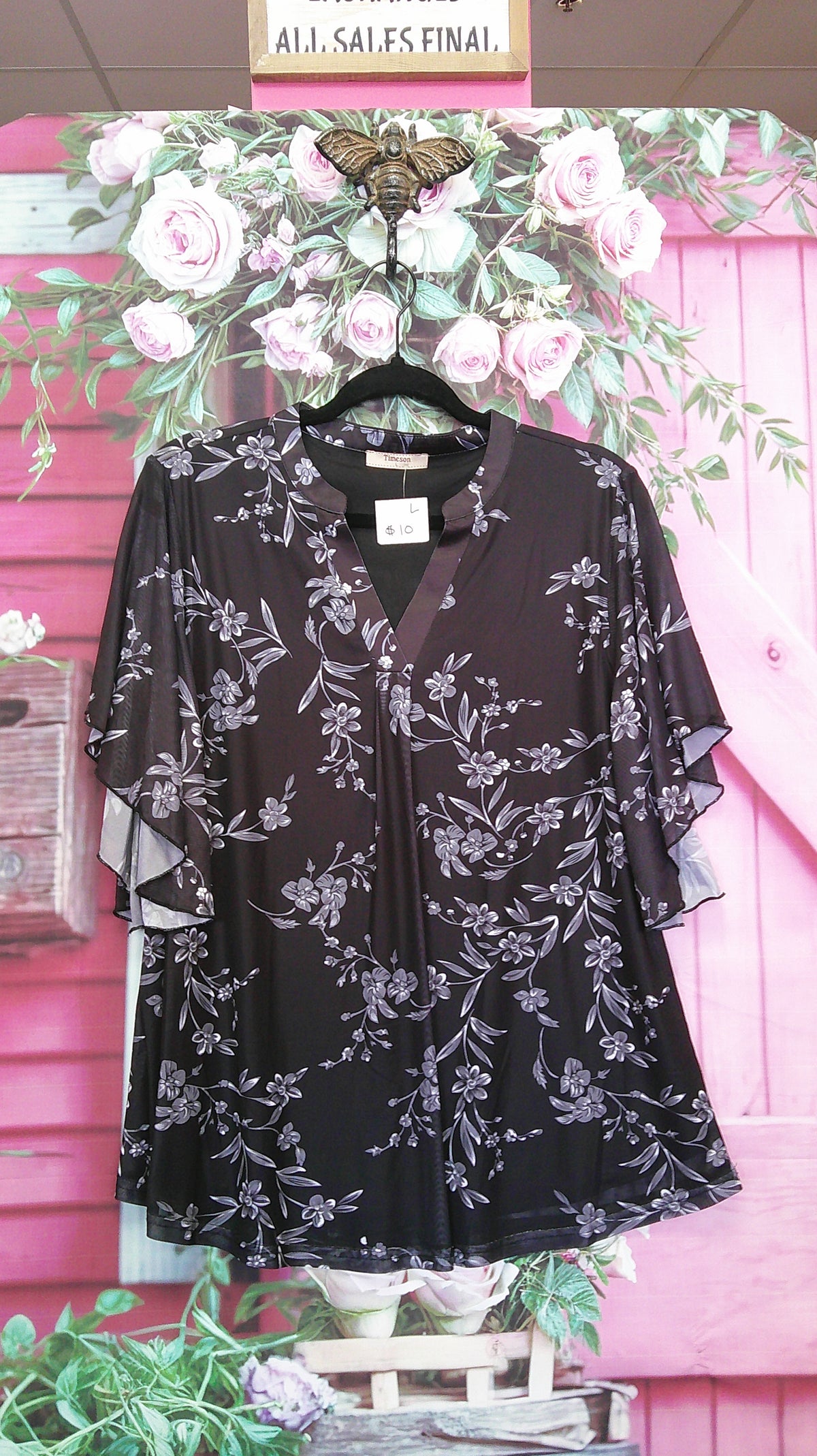 (D) Timeson Black Floral L 9/18/26