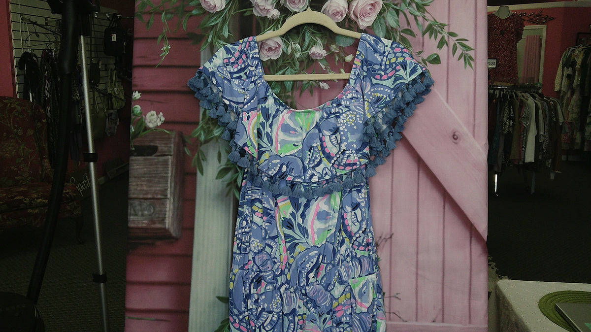 (P) Lilly Pulitzer Blue S Romper 10/15/26