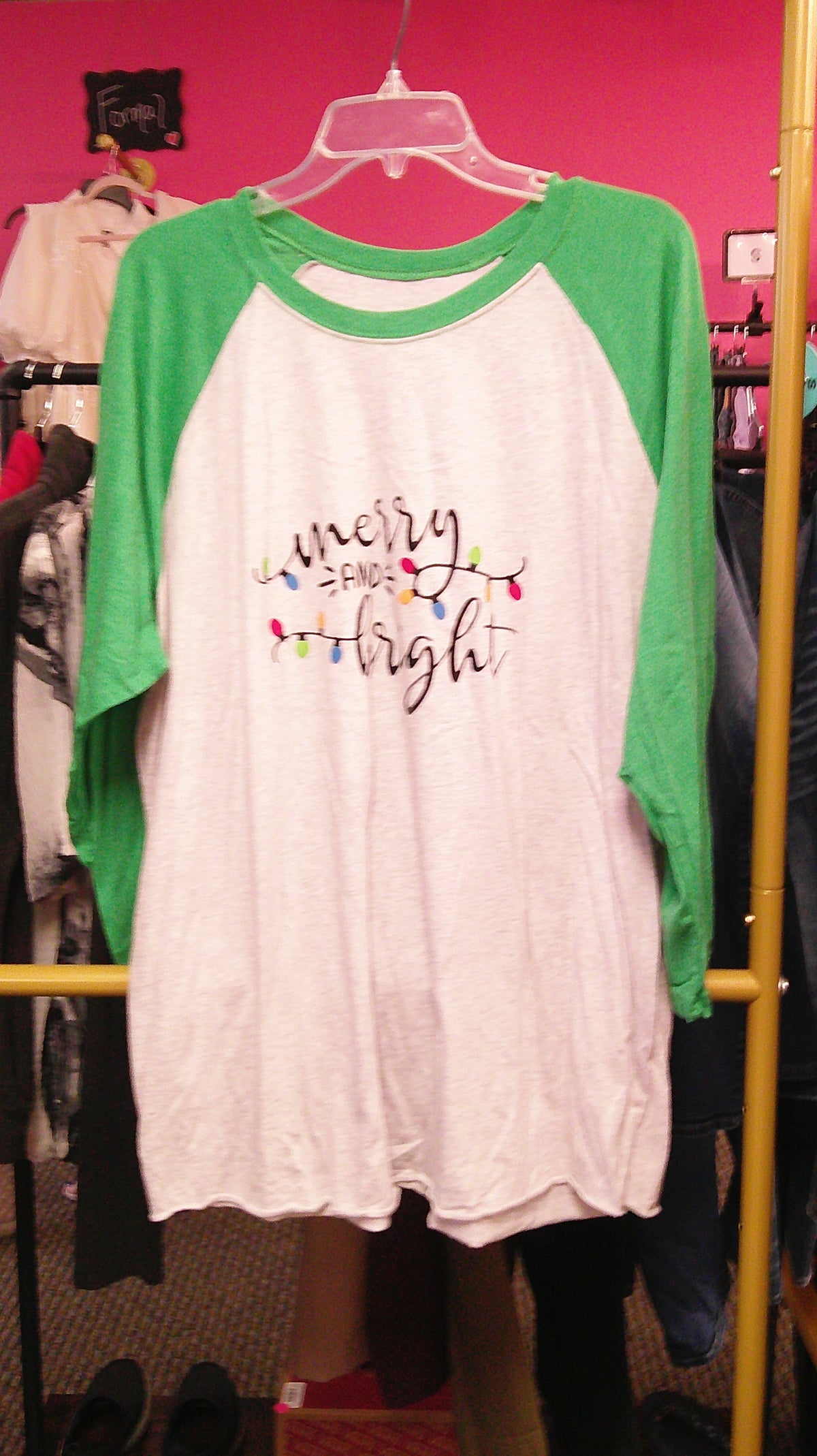 (D) Merry & Bright Xmas LS XL shirt 10/8/26