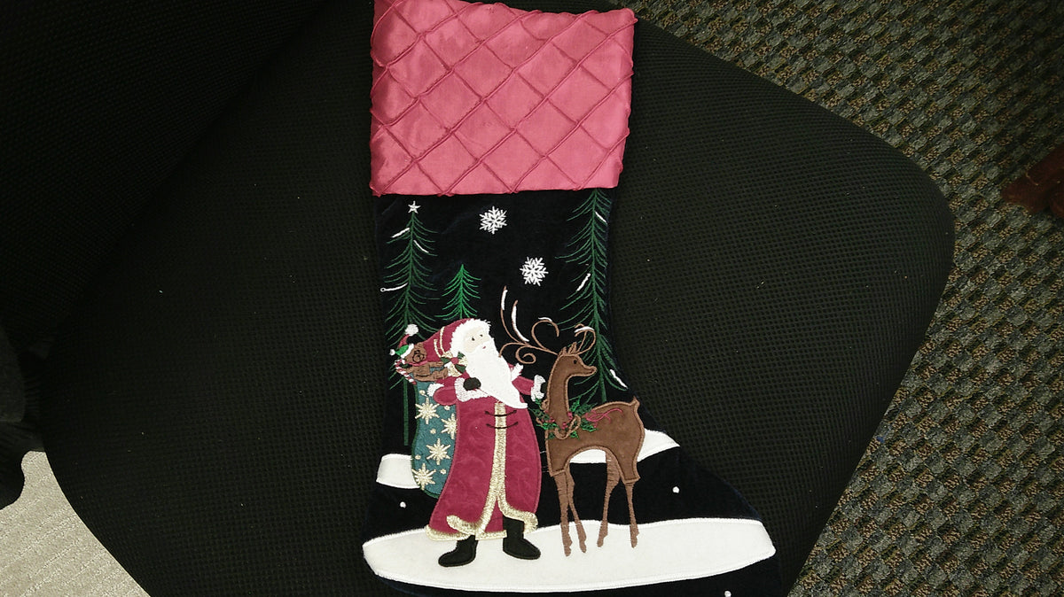 (P) Velveteen Santa/Reindeer Stocking 10/23/26