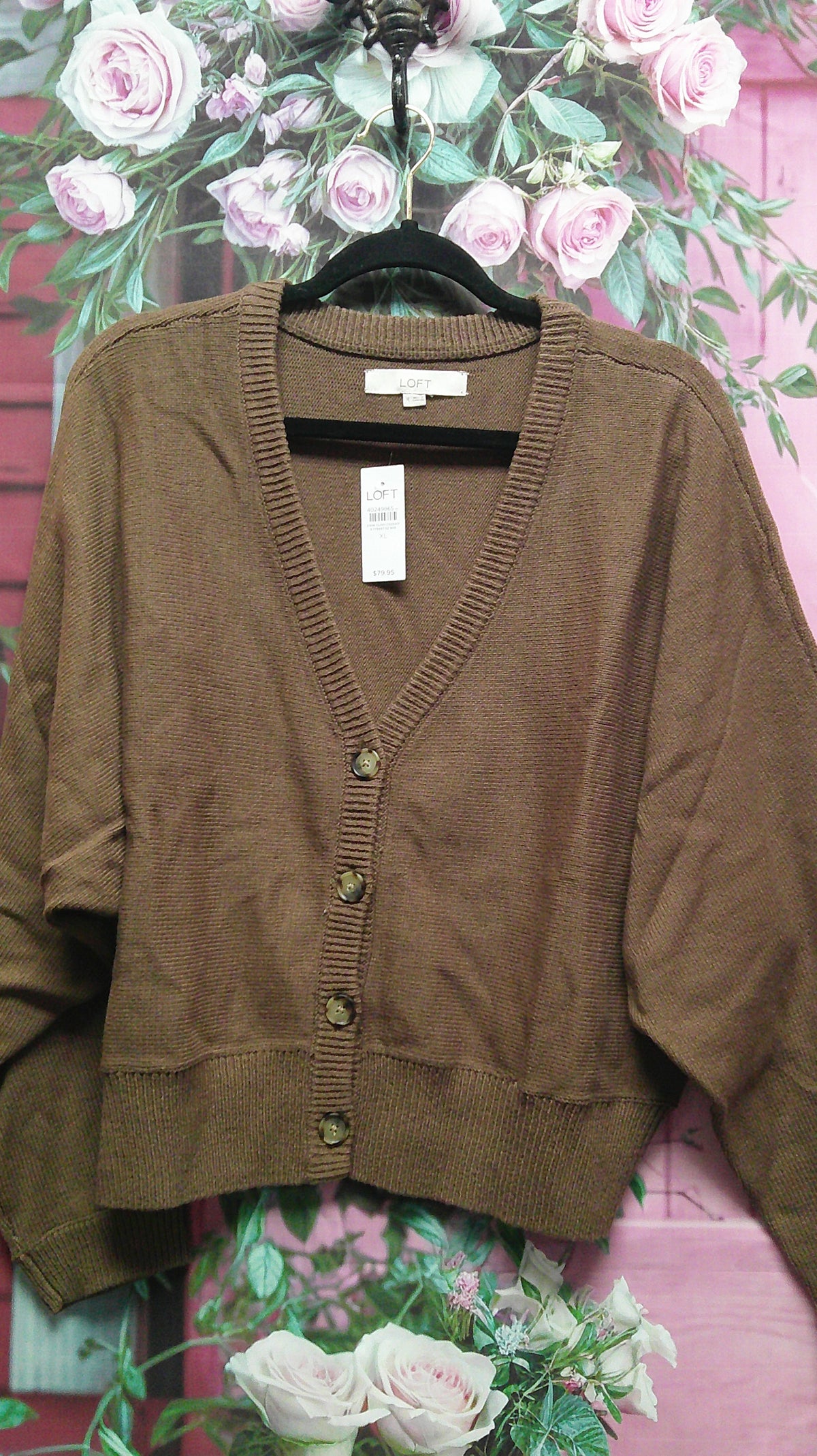 (P) Loft XL Brown Cardigan 10/8/26