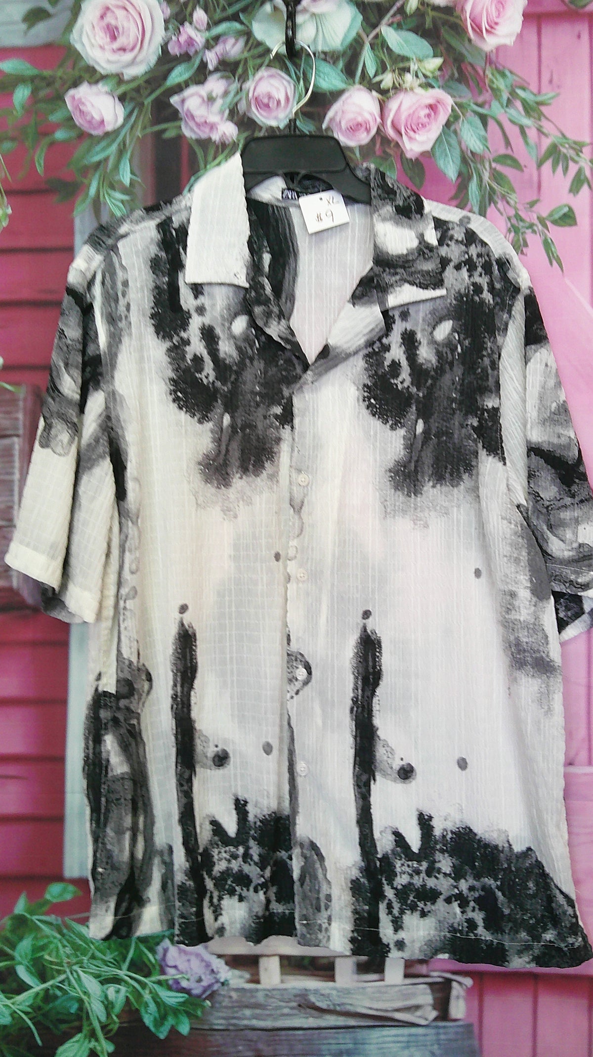 (D) Zara B/W Blouse XL 9/18/26
