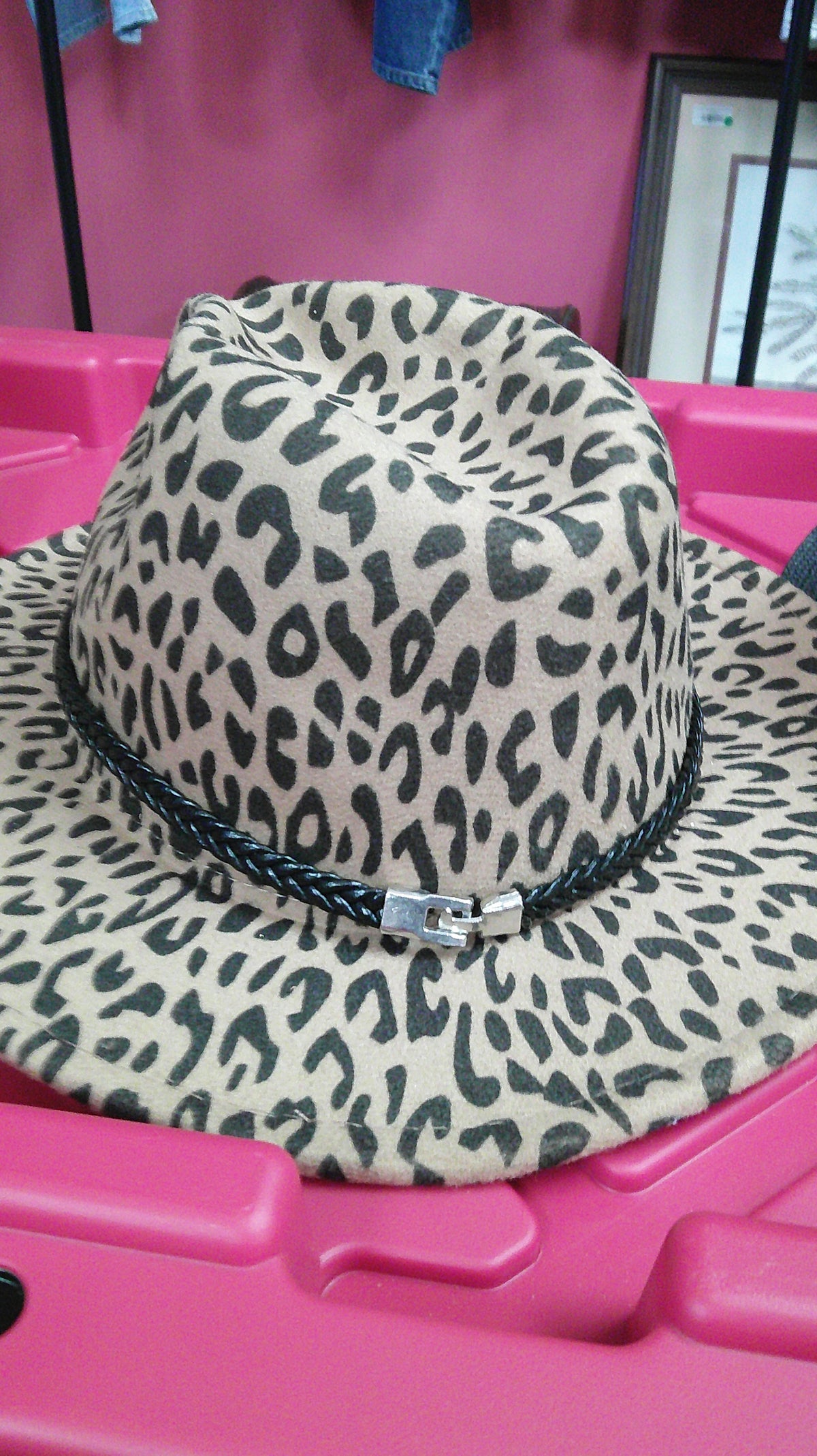 (D) Cheetah Fedora Hat 10/8/26