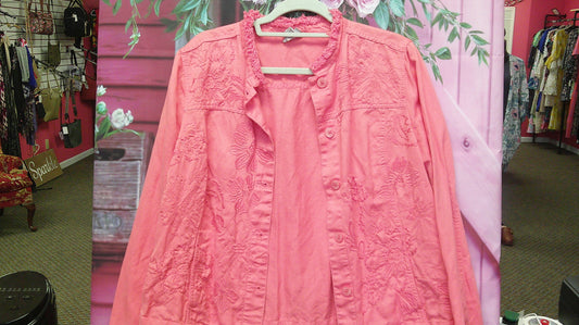 (D) Chico Coral Light Jacket L 10/2/26