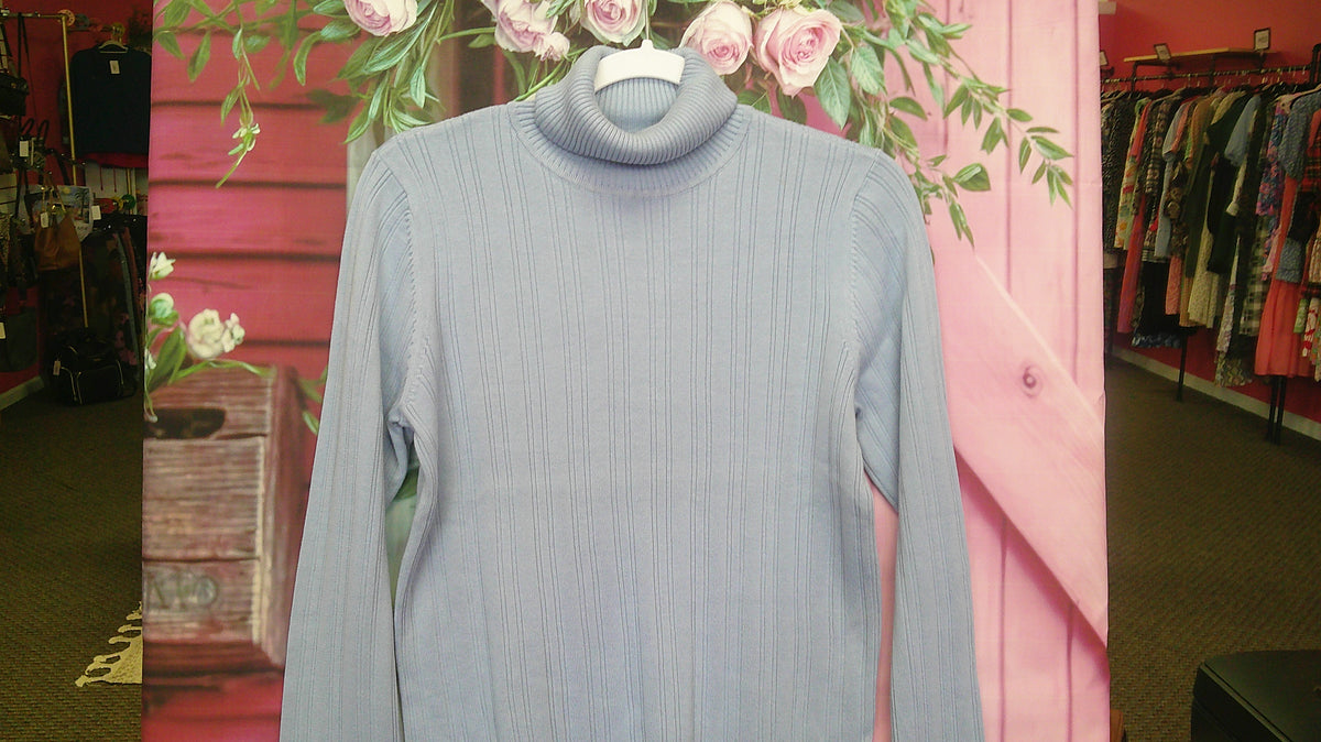 (D) Talbots Light Blue Turtleneck M 9/18/26