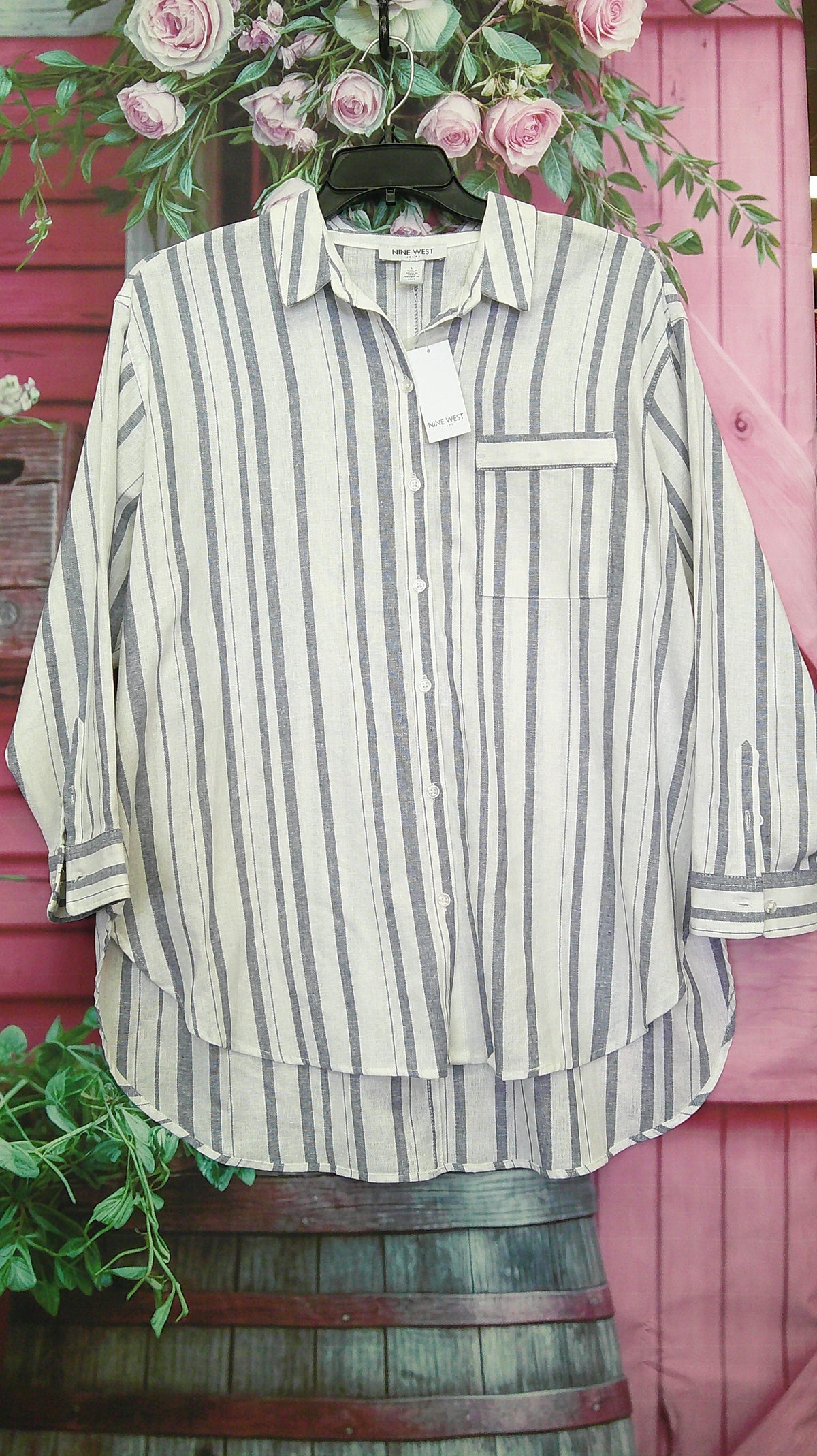 (P) Nine West L striped shirt 10/29/26