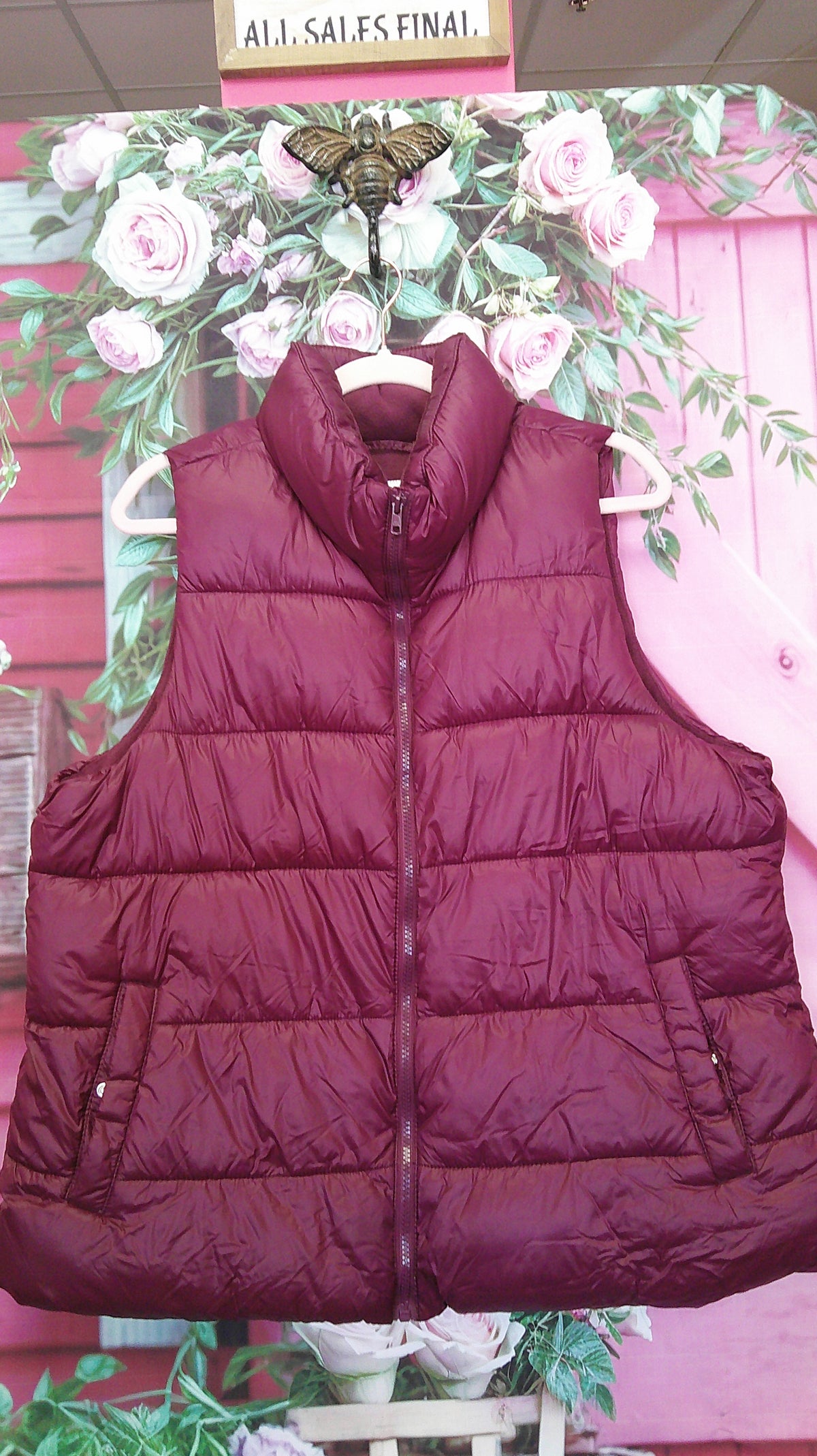 (P) Old Navy Maroon Puff Vest XL 9/18/26