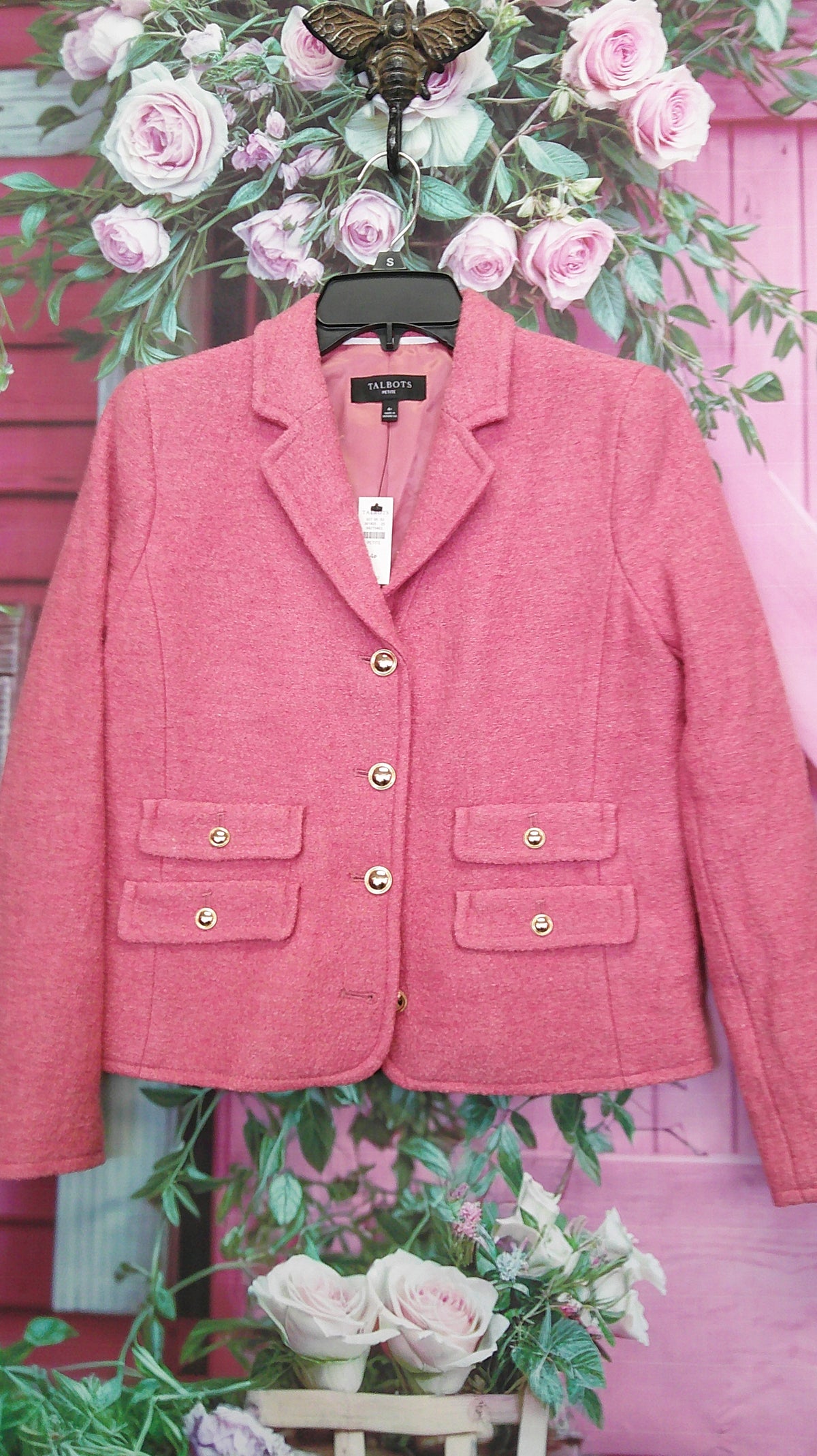 (D)NWT Talbots pink wool 4P jacket 10/15/26