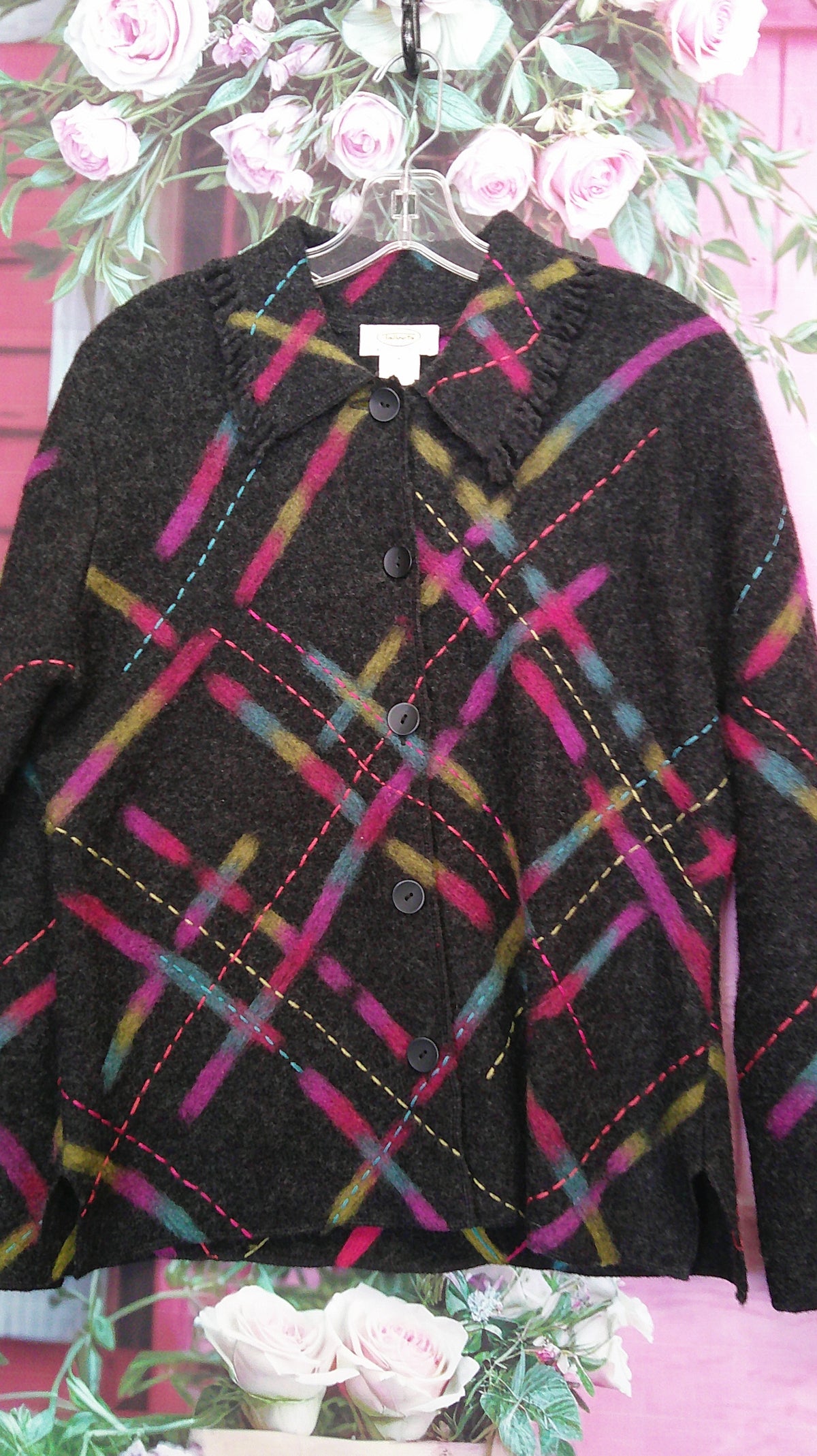 (D) Talbots wool abstract jacket M 10/15/26