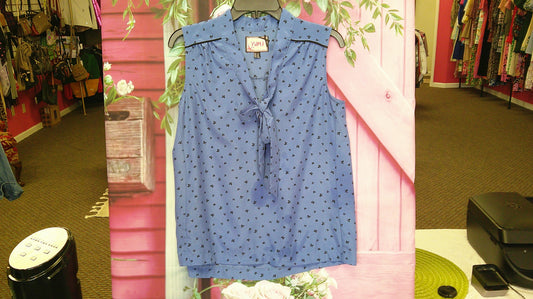 Yumi blue bow tank blouse S 9/5/26