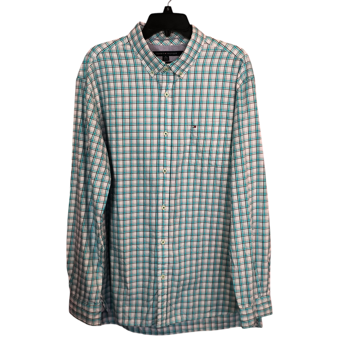 Tommy Hilfiger button up shirt XL tall aqua blue