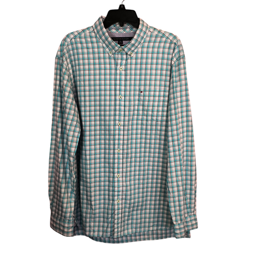 Tommy Hilfiger button up shirt XL tall aqua blue