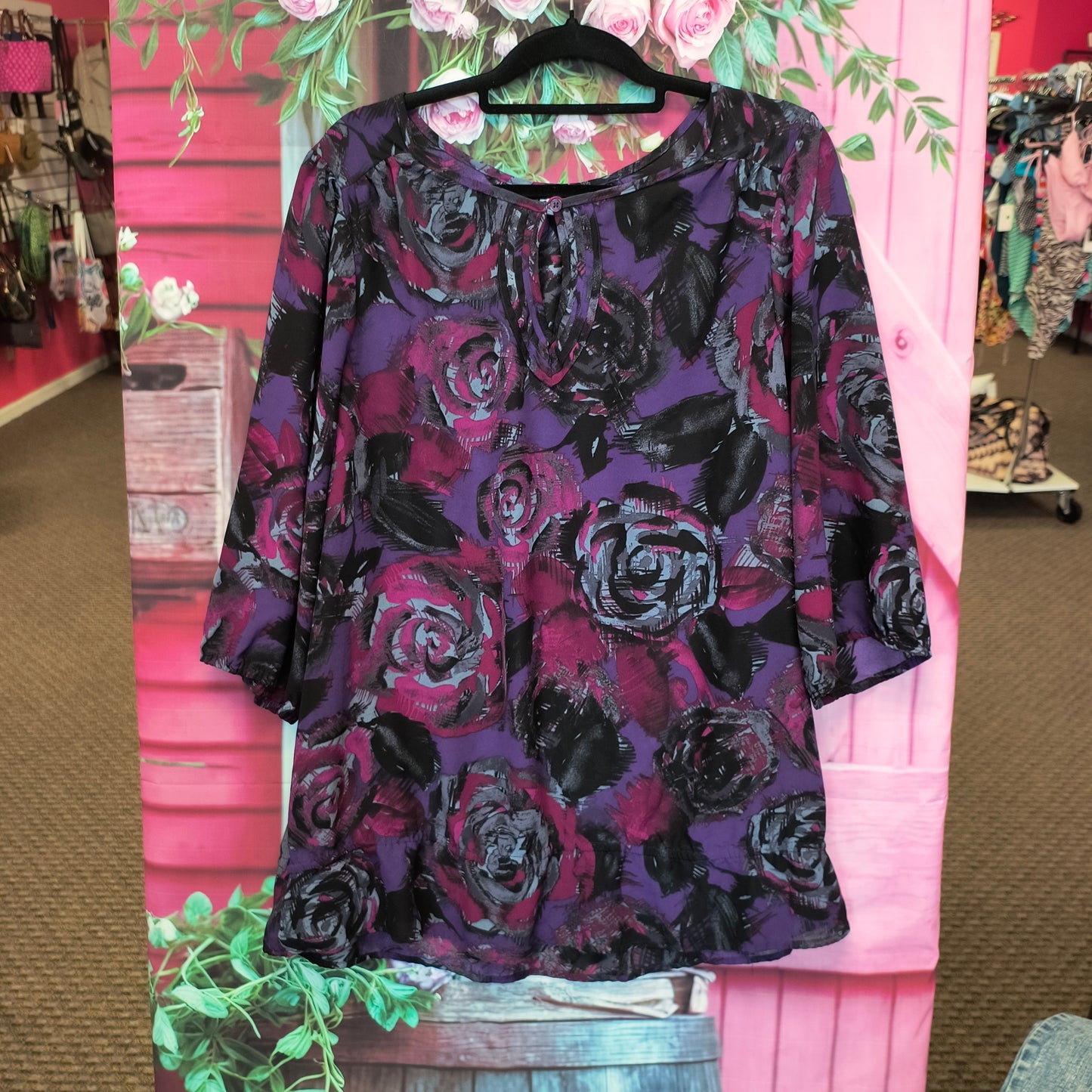 Purple floral top 3X 8/6/26