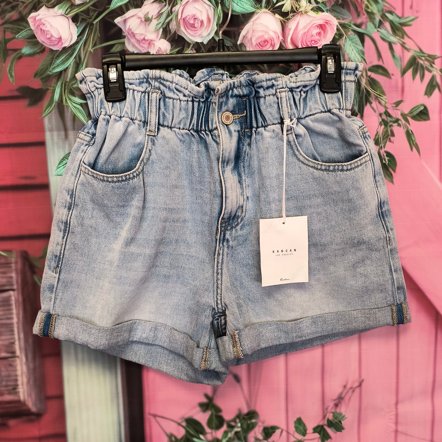 KanCan Paper Bag Denim Shorts M 7/16/26