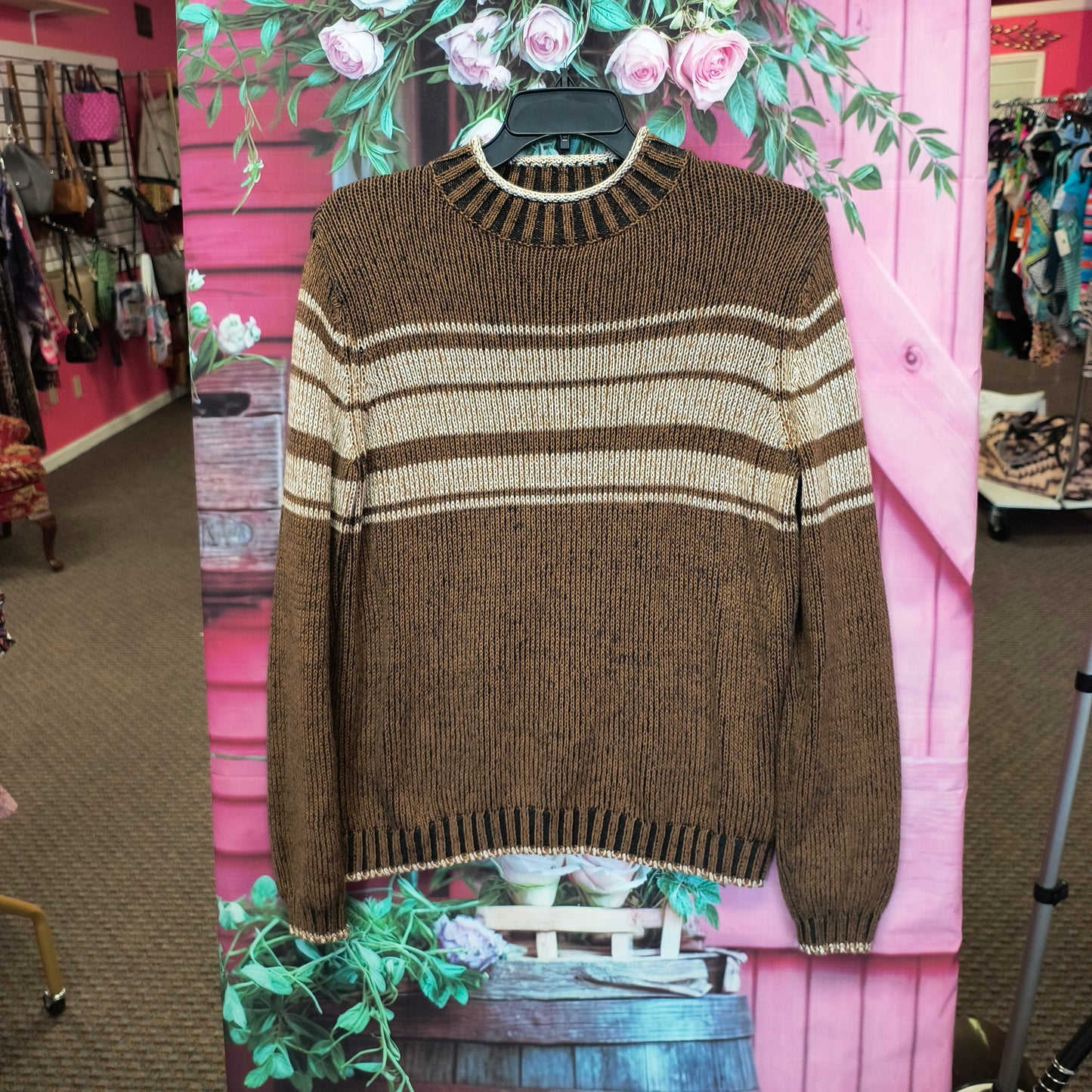 pendleton brown crewneck sweater L 8/7/26