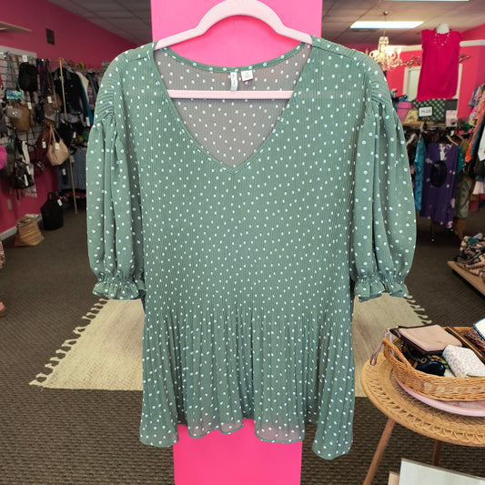 Green sheer top XL 6/12/26