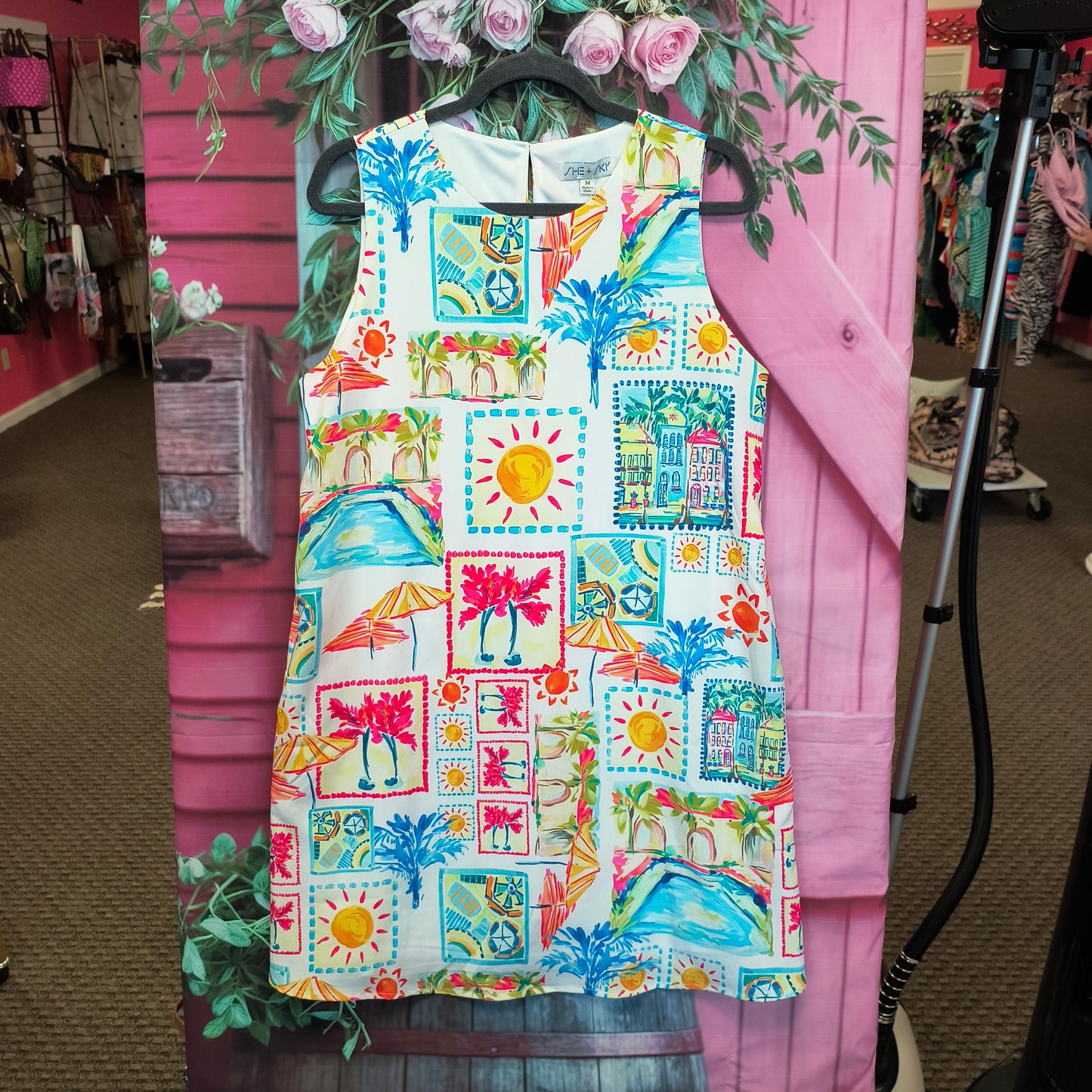 She & sky tropical dress M 8/7/26