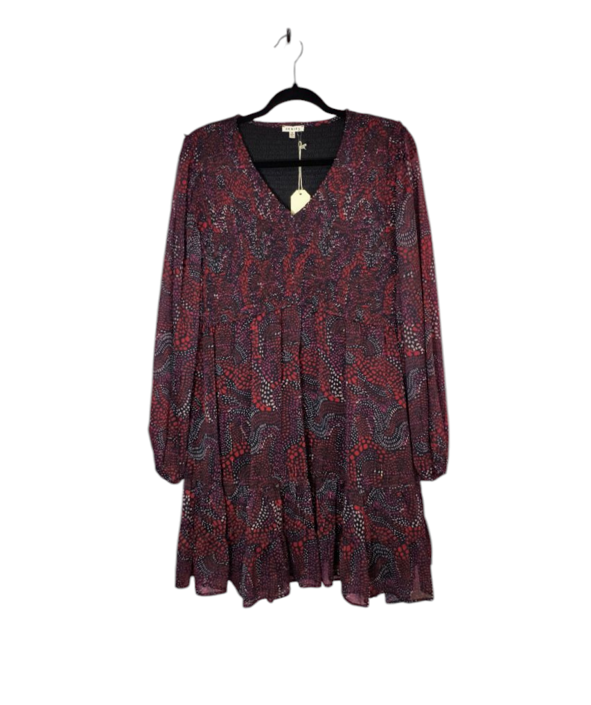 Jodifl ruffle V-neck long sleeve dress 1X