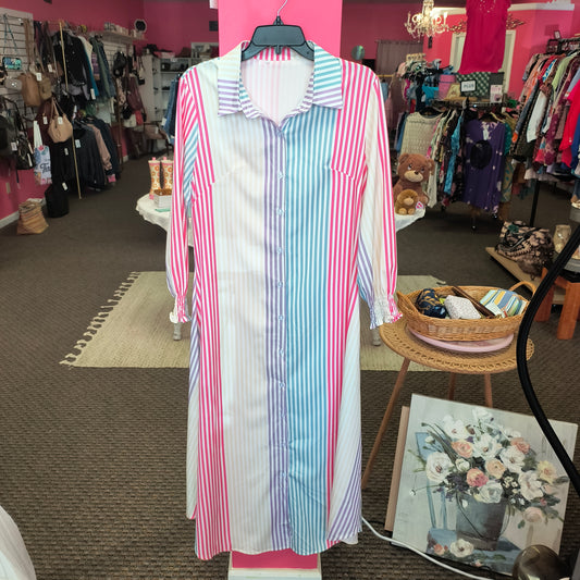 Striped dress L 6/12/26