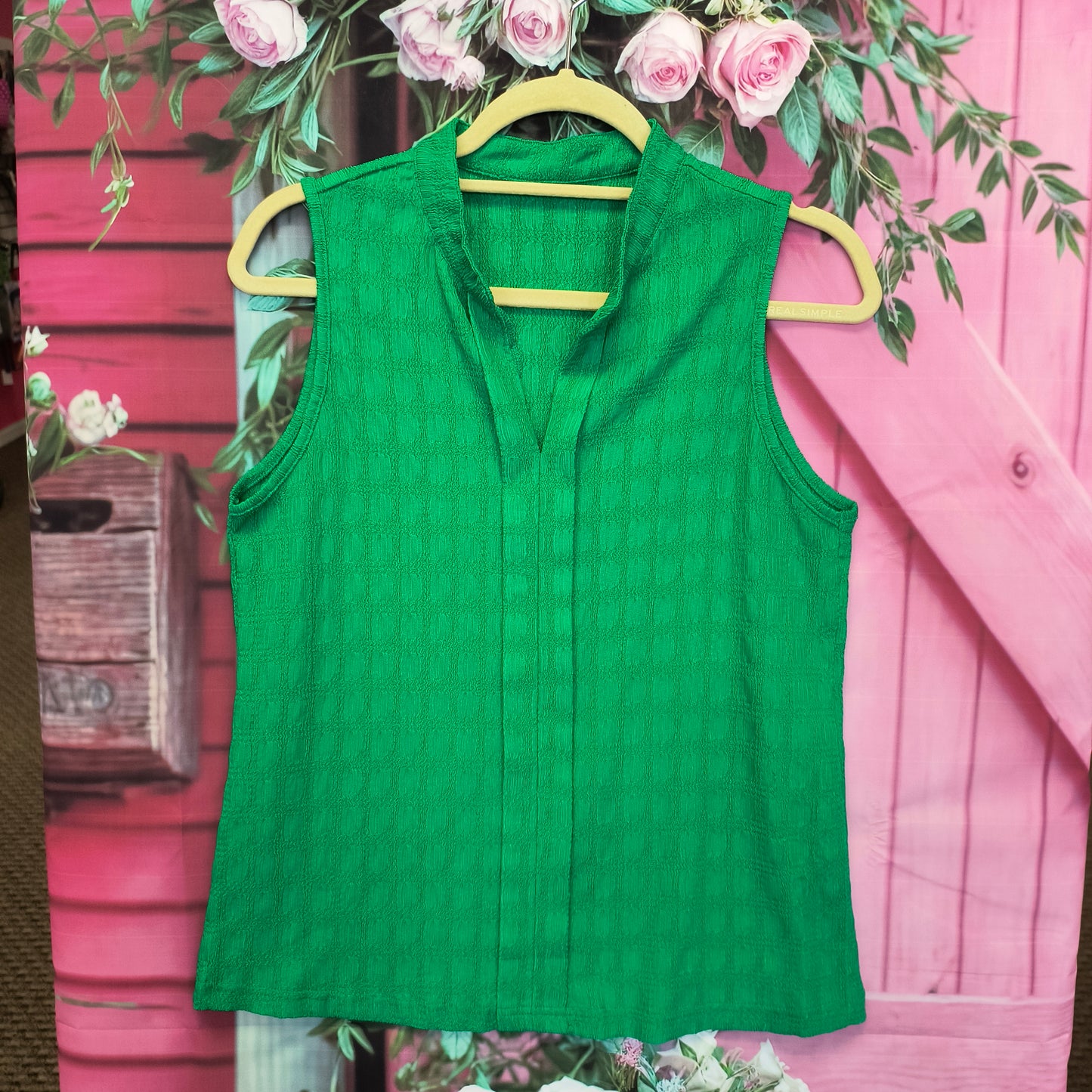 Green tank blouse S 7/23/26