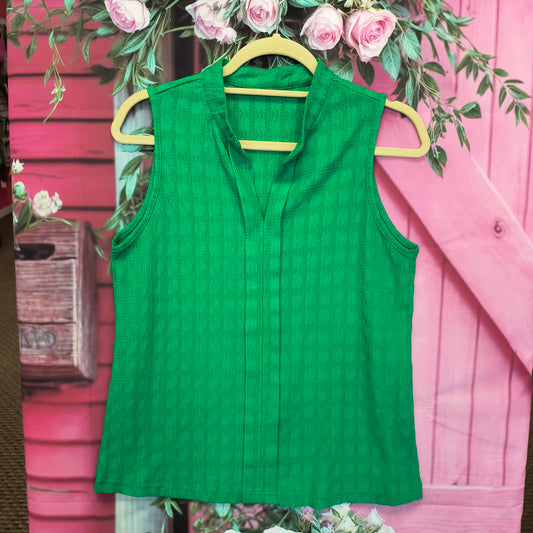 Green tank blouse S 7/23/26