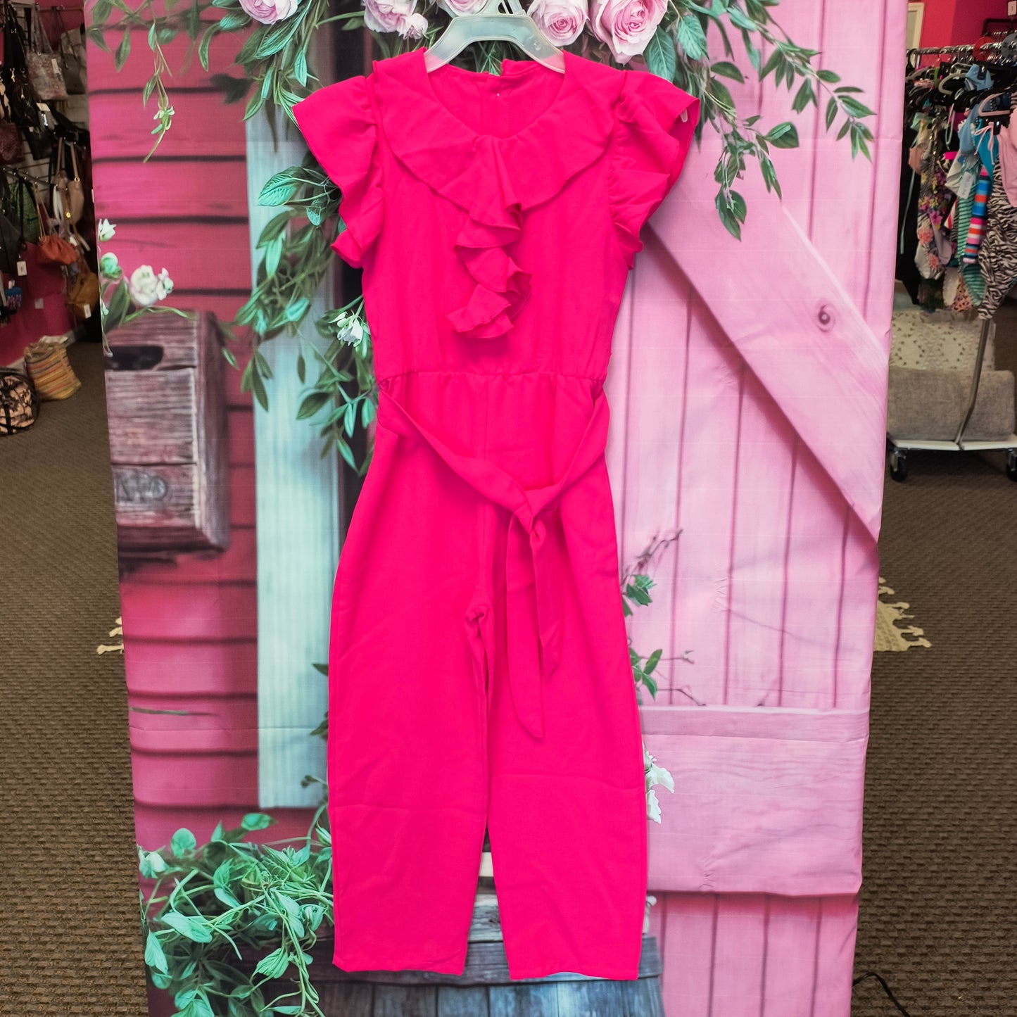 Girls pink jumpsuit 5 7/18/26