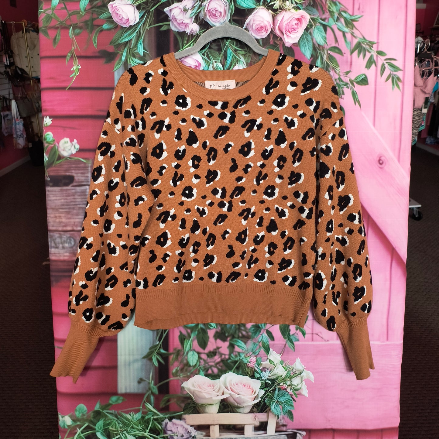 PHILOSOPHY Leopard Sweater M 8/6/26
