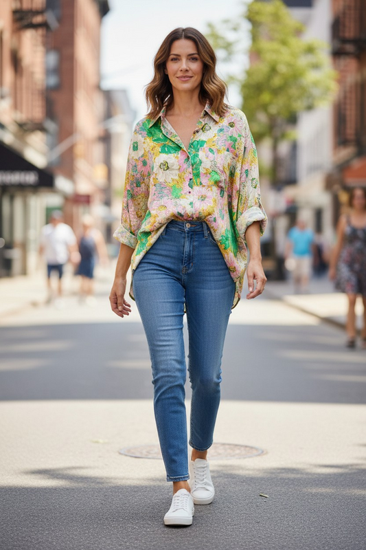 Entro floral top LS S 7/15/26