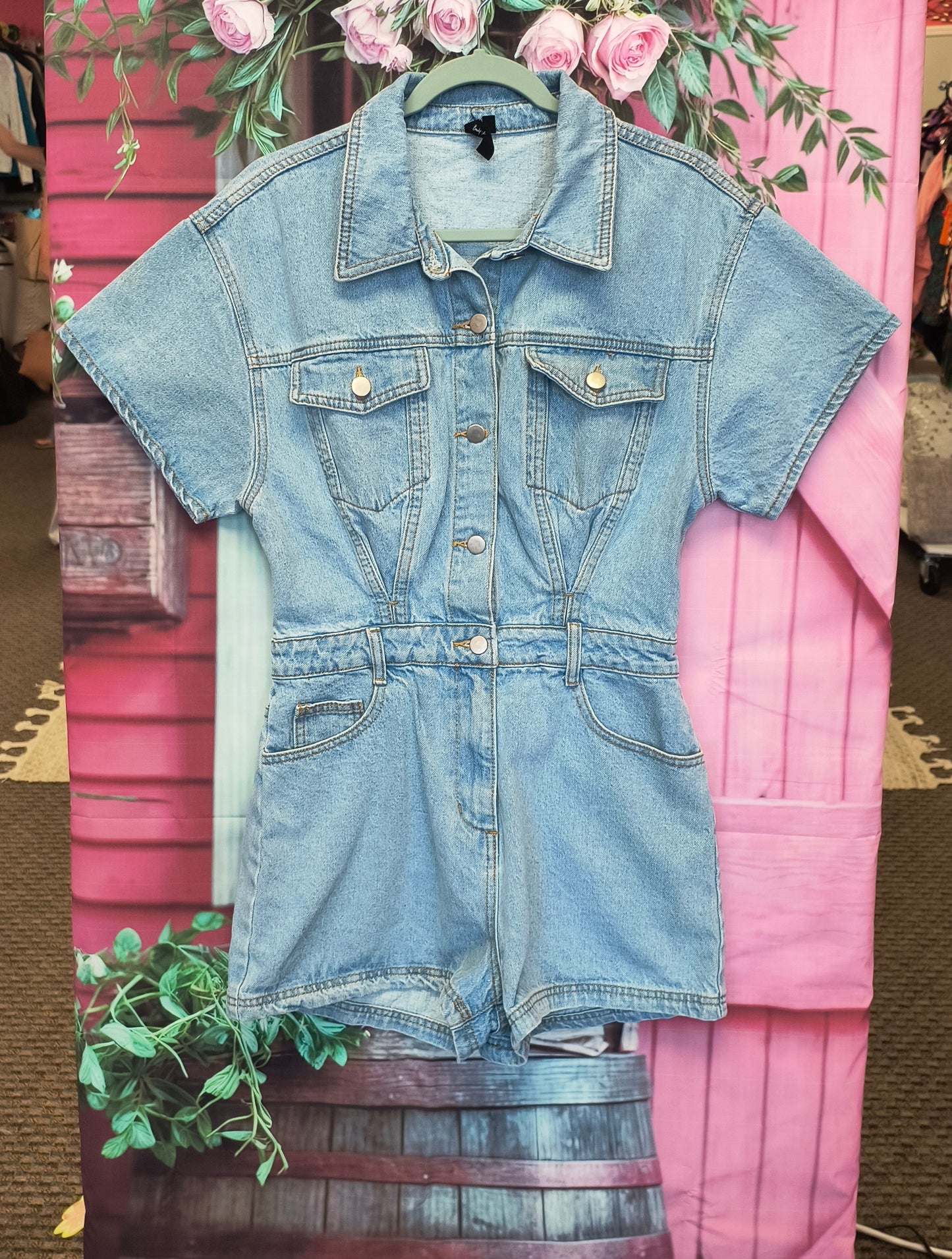 Denim romper M 7/15/26